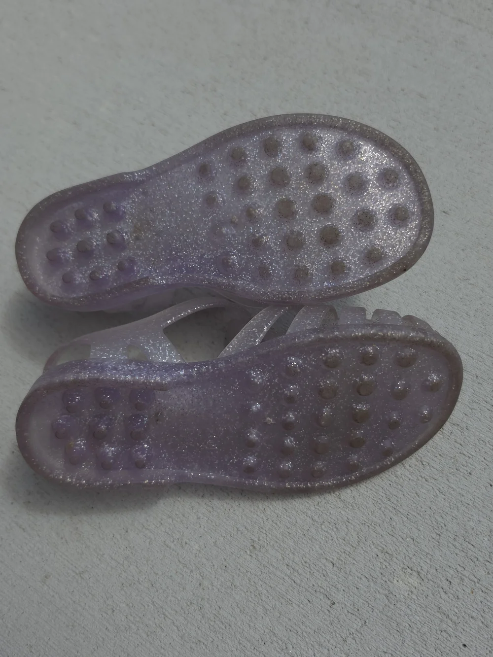 Tucker & Tate Toddler Girl Purple Glitter Jelly Sandals Easy Close Size 11